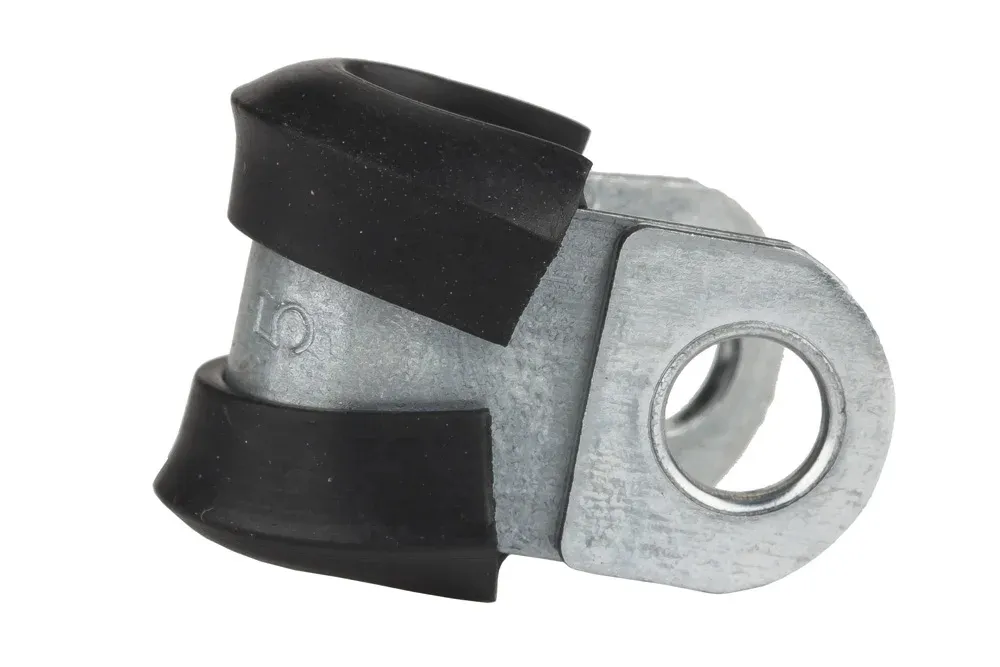 Montagebügel DIN 3016 GUMMI P-CLIP, Bandbreite 20 mm, Kohlenstoffstahl