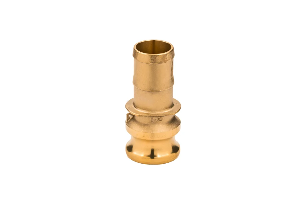CAMLOCK-Stecker Typ E mit gewelltem Schlauchanschluss, Messing