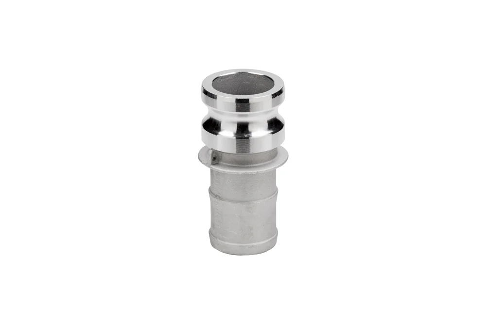 CAMLOCK-Stecker Typ E mit gewelltem Schlauchanschluss, Aluminium