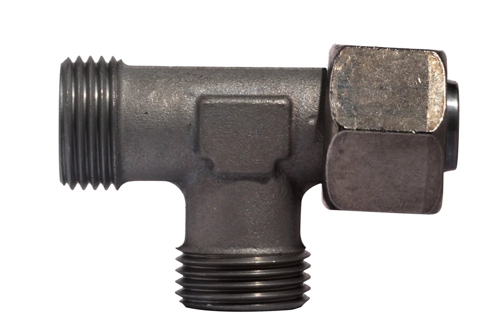 Einstellbares asymmetrisches T-Stück EVLO, Kohlenstoffstahl, Zink-Nickel