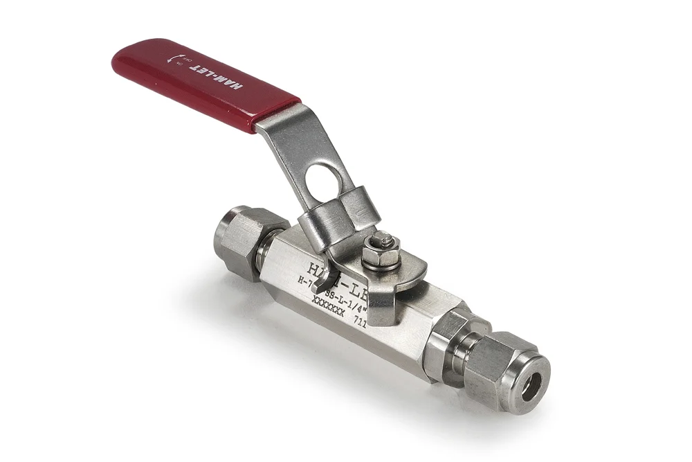 2-teiliger Kugelhahn mit metrischem LET-LOK® Anschluss aus Edelstahl, H-700