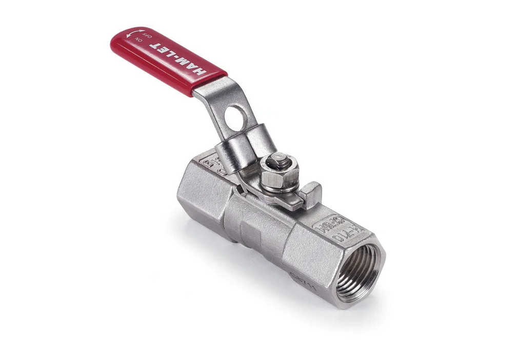 2-teiliger Kugelhahn mit NPT-Innengewinde aus Edelstahl, H-710