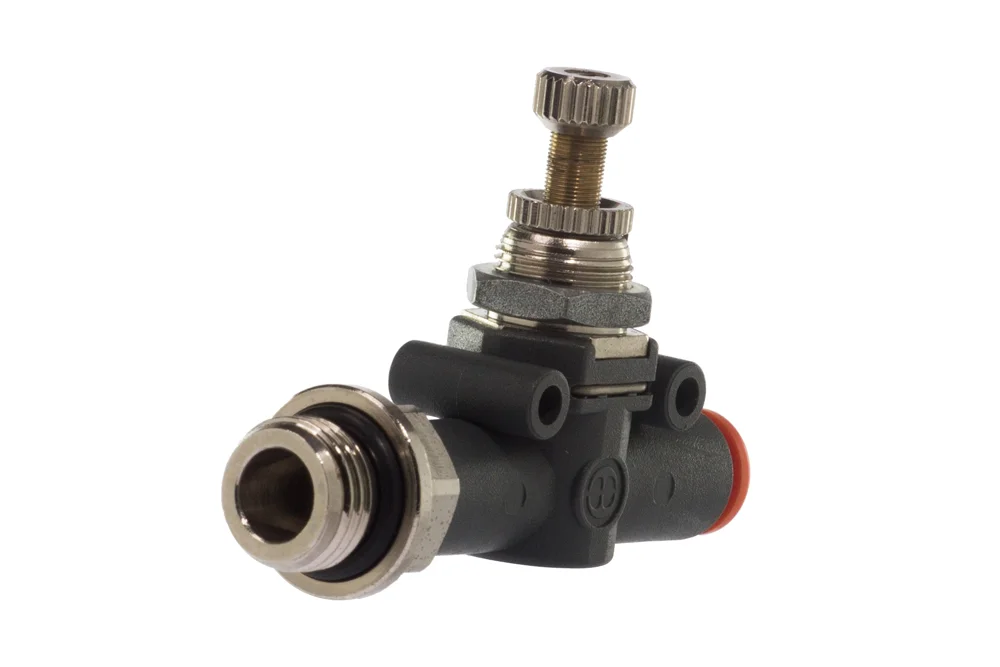 Pneumatisches Drosselrückschlagventil RFL L U Version für Ventil (Schlauch - Gewinde)