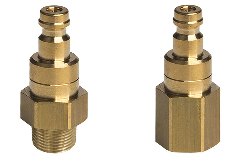 Beidseitig absperrende Schnellkupplung DN5 mit Ventil, mit Gewinde, Messing, Serie 21KB