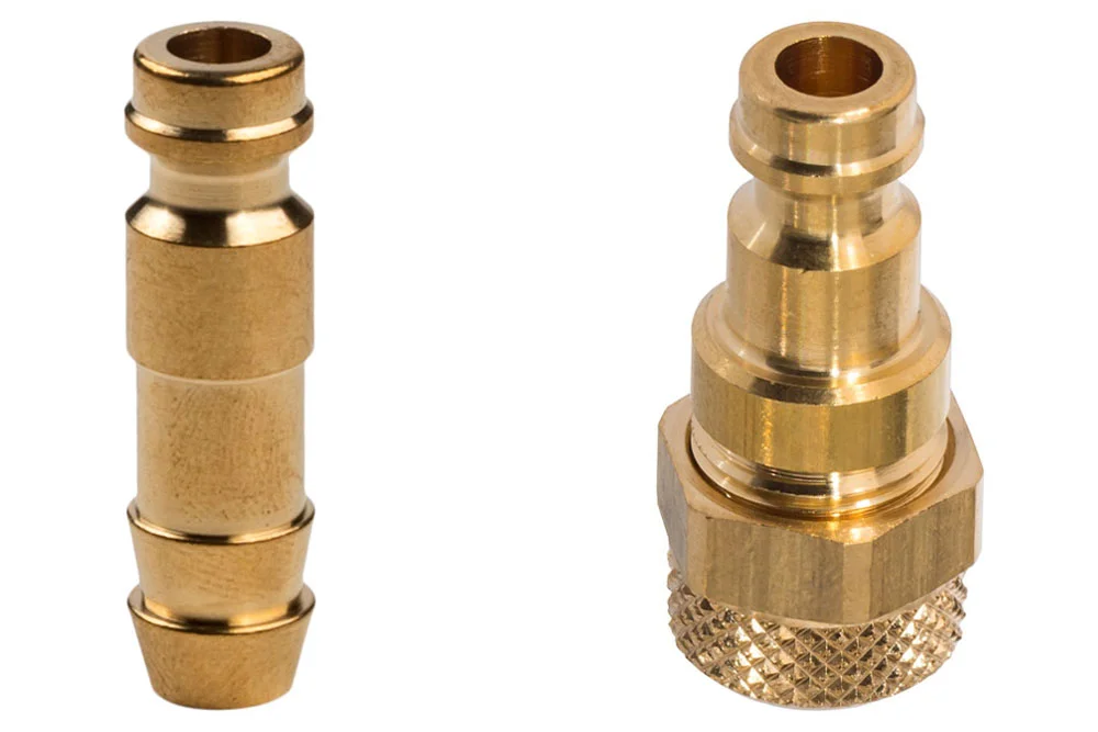 Schnellkupplungsstecker DN5 ohne Ventil, mit Schlauchanschluss, Messing, Serie 21KA