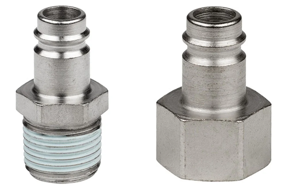 Schnellkupplungsstecker DN10 ohne Ventil, mit Gewinde, gehärteter Stahl, Serie 27KA