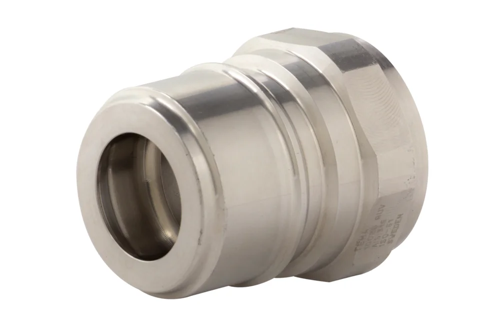 Hydraulische Schnellkupplung ohne Ventil, Stecker mit BSP-Innengewinde, aus Edelstahl, TEMA STANDARD