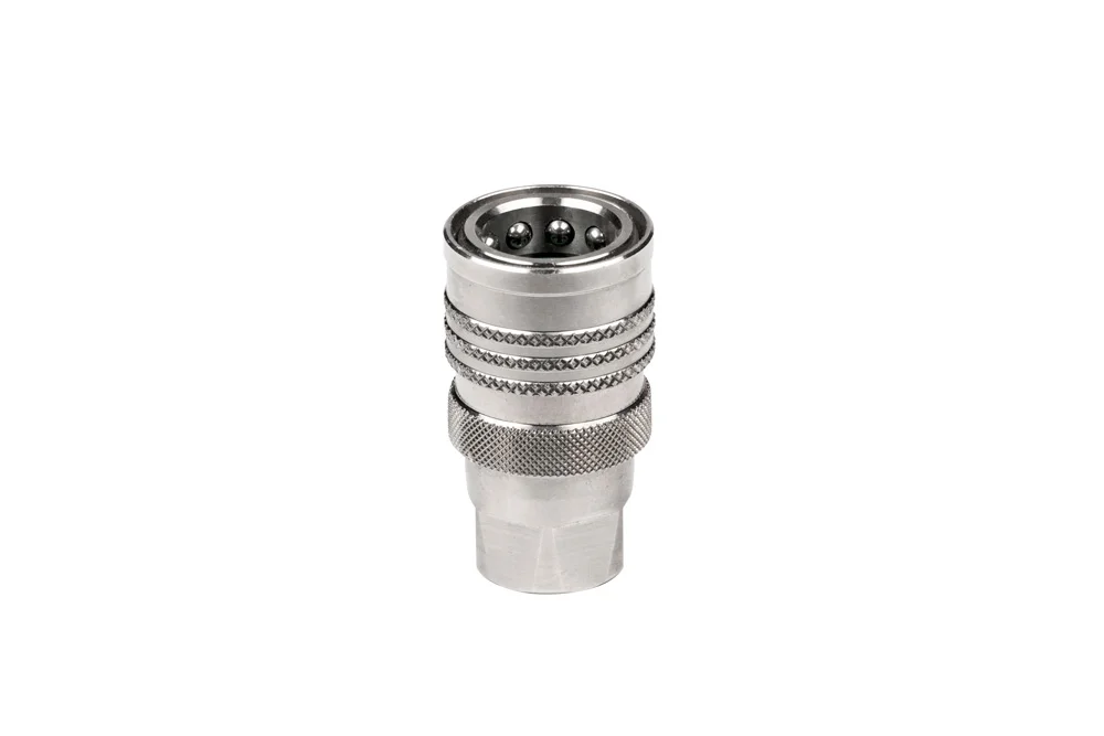 Hydraulische Schnellkupplung ohne Ventil, Buchse mit BSP-, NPT-Innengewinde, aus Edelstahl, TEMA STANDARD