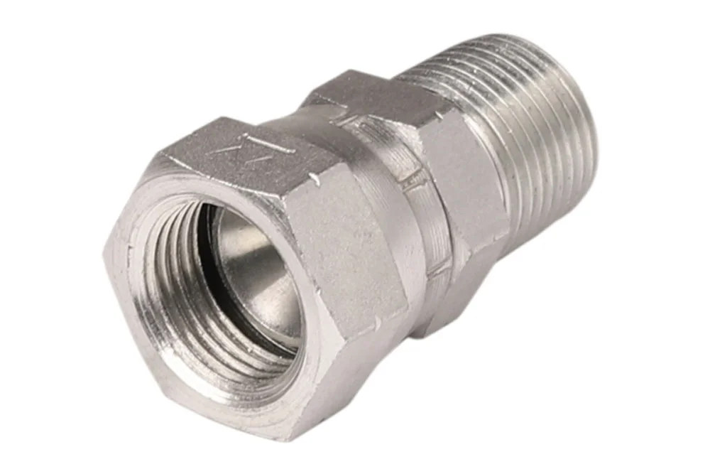 Hydraulikadapter - JIS Toyota Reduzierung mit drehbarer Mutter IG BSP x AG BSPT, Kohlenstoffstahl, Typ A404